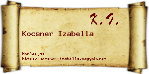 Kocsner Izabella névjegykártya